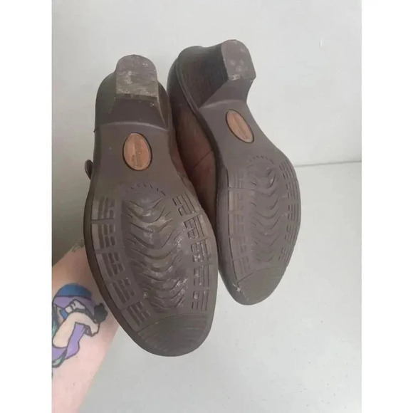 Women's Earth Origins Brown Leather Heels Clogs Size 8.5 M EUC! - Picture 7 of 9